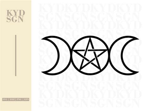 Triple Moon Pentagram Svg Cricut Vectorency
