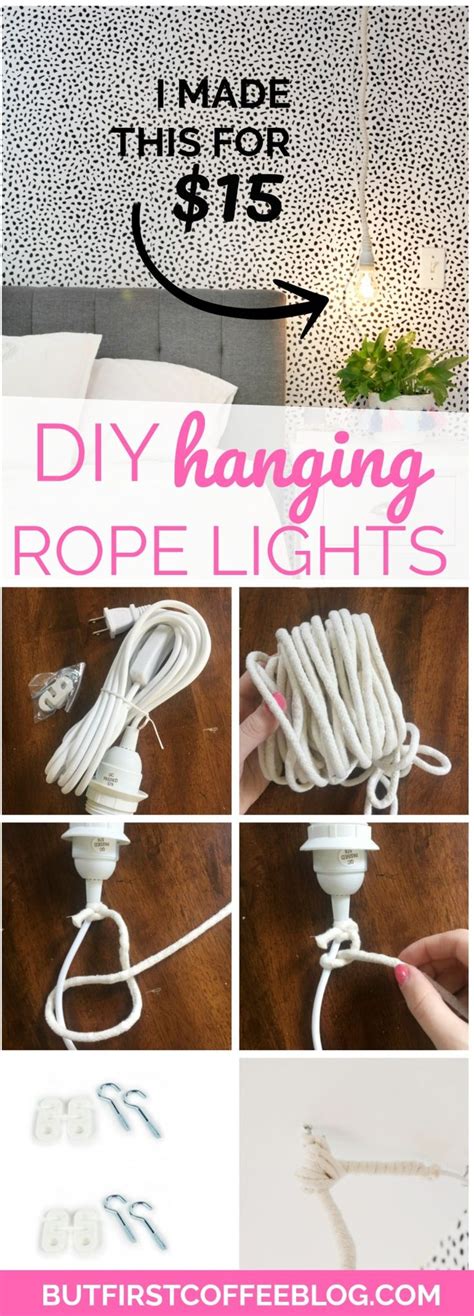 How To Make The Diy Hanging Rope Lights Diy Hanging Hanging Rope