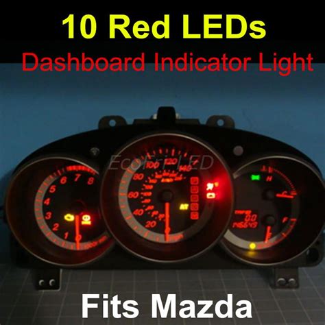 10x Red Dashboard Leds Gauge Light Instrument Cluster Indicator Light