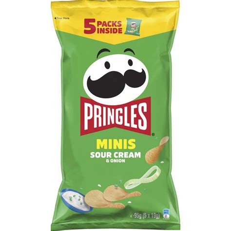 Buy Pringles Potato Chips Sour Cream And Onion 95g Multipack 5pk Online