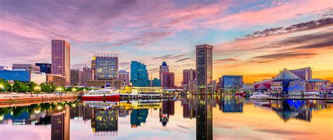Baltimore Maryland Usa Skyline On The Inner Harbor At