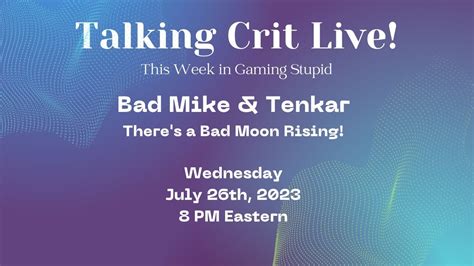 Tavern Chat Live W Bad Mike And Tenkar Theres A Bad Moon Rising