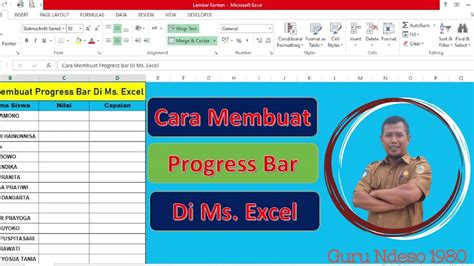 Cara Membuat Progress Bar Di Ms Excel Youtube