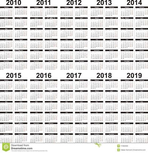 5 Year Calendar Printable Example Calendar Printable
