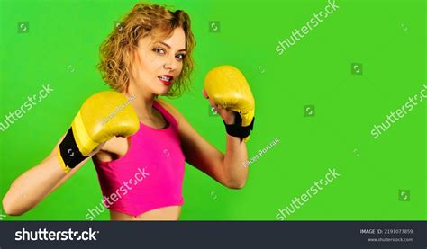 Healthy Lifestyle Sporty Girl Boxing Gloves Stock Photo 2191077859