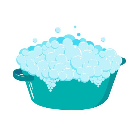 Plastic Basin With Soap Suds Soap Foam With Bubbles Washing 2940495 Vector Art At Vecteezy