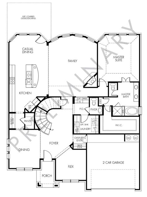 The Floor Plan For A House With Spiral Staircase And Two Car Garages On