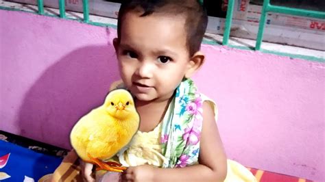 Adorable Cute Baby And Baby Chick Youtube