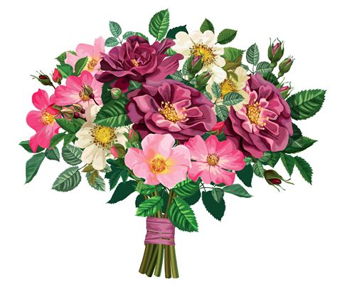 Wedding Bouquets With Little Roses Clip Art Library