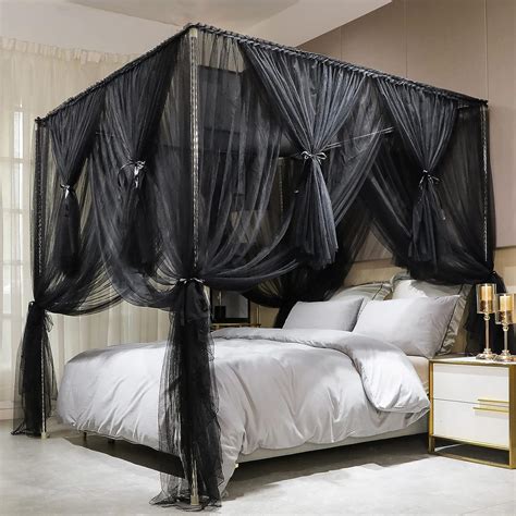 Joyreap 4 Corners Post Canopy Bed Curtain Black India Ubuy