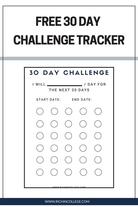 I liked that challenge because it was a good chance to be thankful for my wife after 15 years of marriage. Free 30 Day Challenge Tracker - Grab the free Download now ...
