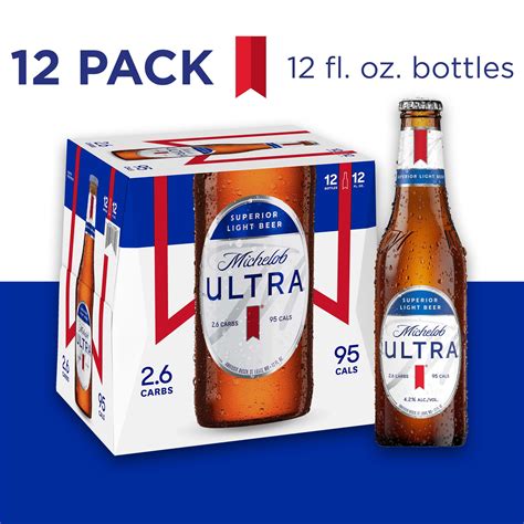 Michelob Ultra Light Beer 12 Pack Beer 12 Fl Oz Bottles