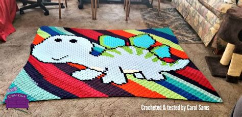 Baby Dinosaur Kids Afghan C2c Crochet Pattern Written Row Etsy