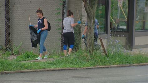 Volunteers take part in several neighborhood clean-ups Saturday - YouTube
