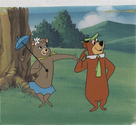 Production Cels Featuring Yogi Bear And Cindy Bears From Hey There It S Yogi Bear In