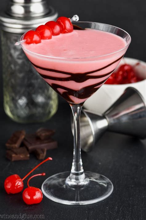 this chocolate covered cherry martini is like dessert in a glass a chocolate cherry kiss