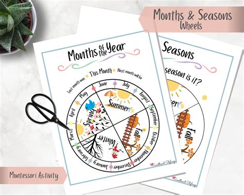 Months Of The Year Wheel And Seasons Wheel Printable Circle Time