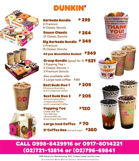 Dunkin Donuts Menu With Updated Prices Philippines 2024