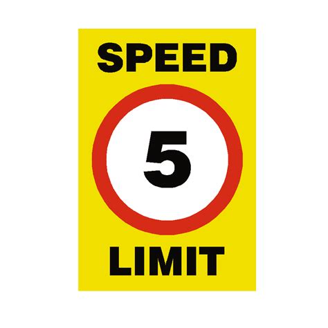 5 Mph Speed Limit Sign Safety Uk