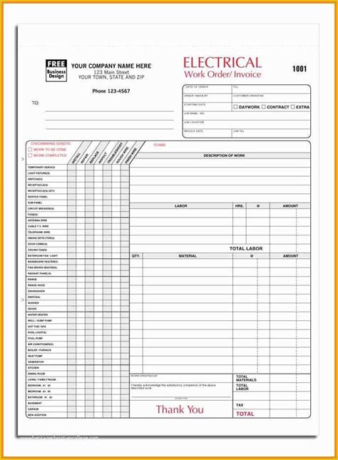 Electrician Invoice Template Free Of Electrical Invoice Templates 5