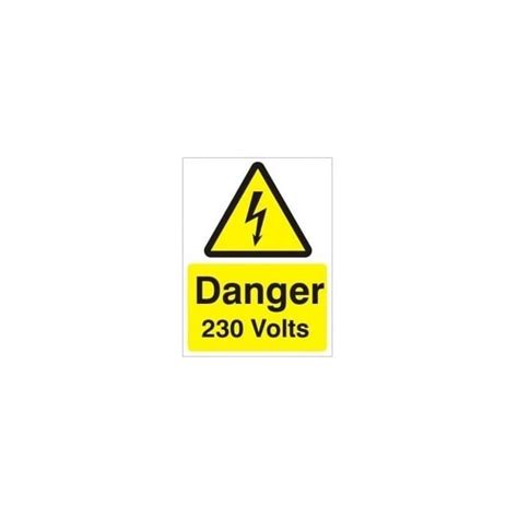 Danger 230 Volts Sign Safety Signs From Parrs Uk