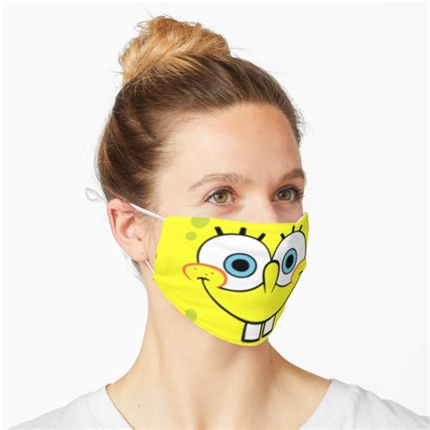 Spongebob Face Mask Mask By Designsbykmr Redbubble