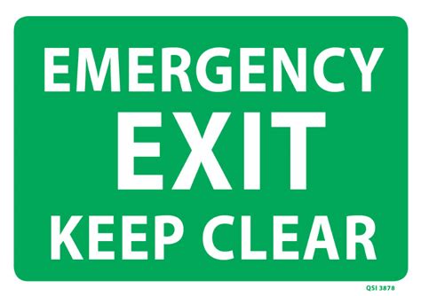 Emergency Exit Keep Clear Sign Industrial Signs