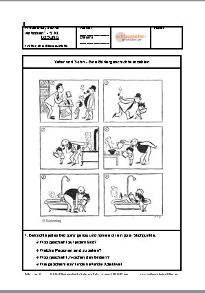 Im lösungsteil eine musterlösung als schülerlösung und bewertungskriterien bzw. Probe: Bildergeschichte Vater und Sohn - Lesen - Lern- und Übungshilfen für die Grund- und ...