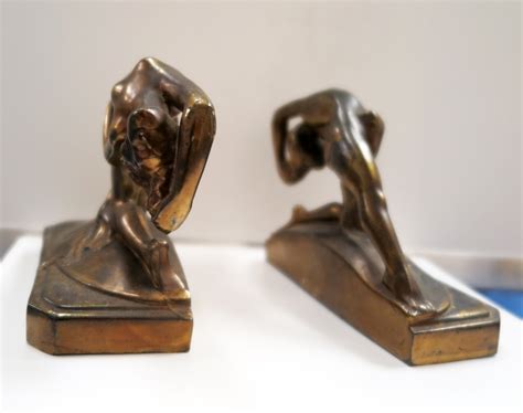 French Art Deco Nude Bookends Modernism