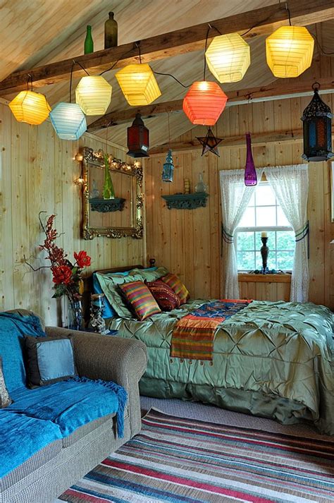 Fun Bohemian Cabin Cabin Tiny House Chic Bedroom Boho Chic Bedroom