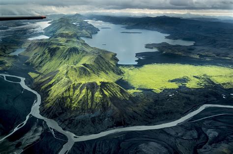 Aerial View Of Volcanic Landscape In Iceland By Catalin Mitrache