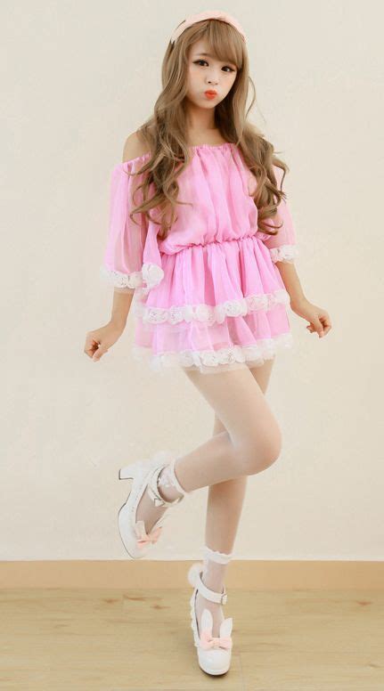 flouncy and bouncy cute fairy kei pink short dress pink dress short girly dresses kawaii dress