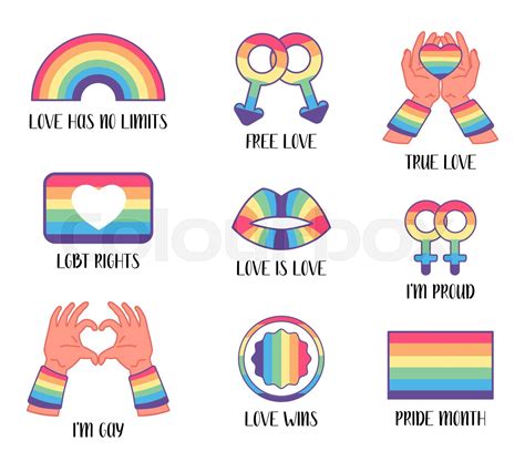 lgbt gay and lesbian pride symbols rainbow stock vector colourbox