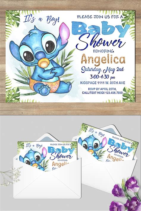 Lilo And Stitch Baby Shower Invitations 4kwallpaperiphonenewyork