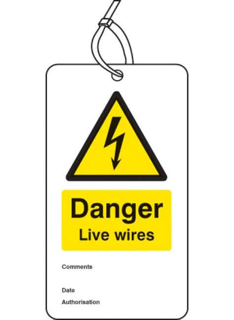 Danger Live Wires Double Sided Safety Tag Pack Of 10