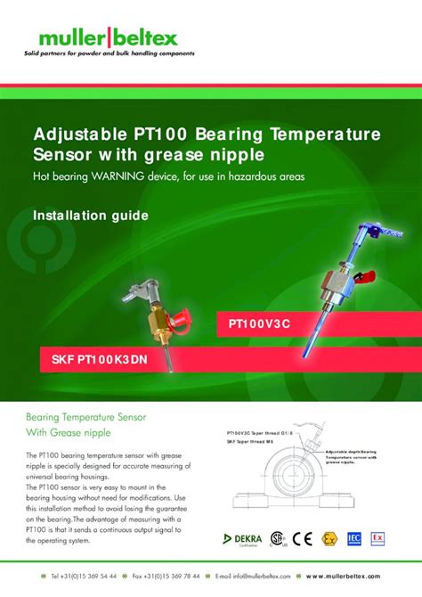 Pdf Adjustable Pt100 Bearing Temperature Sensor With Grease · Pdf