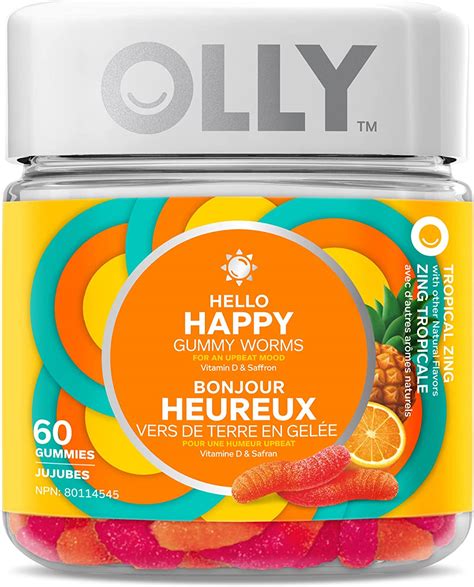 Olly Hello Happy Gummy Worm Supplement Vitamins For An Upbeat Mood
