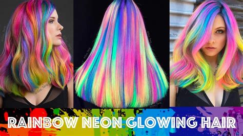 Rainbow Neon Glowing Hair Youtube