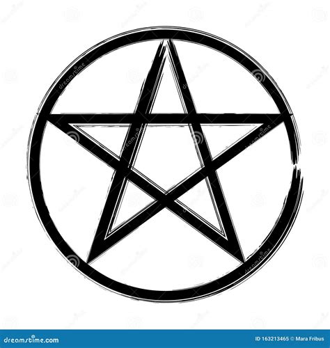 Pentagram Occult Symbol Isolated Over White Stock Vector Illustration