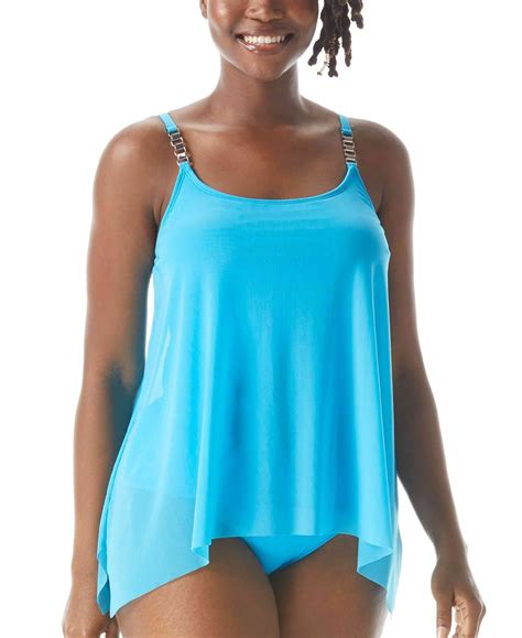 Coco Reef Current Mesh Layer Bra Sized Tankini Top Womens Swimsuit In