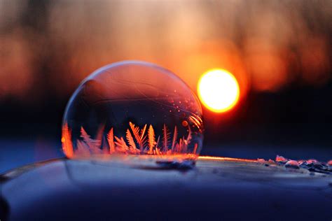 Eiskristalle Winter Ice Ball Soap Bubble Fire Natural Phenomenon