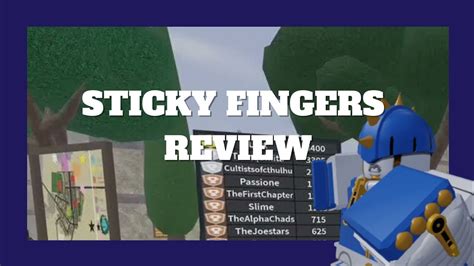 Sticky Fingers Stand Review Jojos Bloxxy Adventure By Mudock Yatho