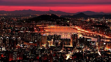 Korea Seoul Night View Seoul Skyline Seoul Night