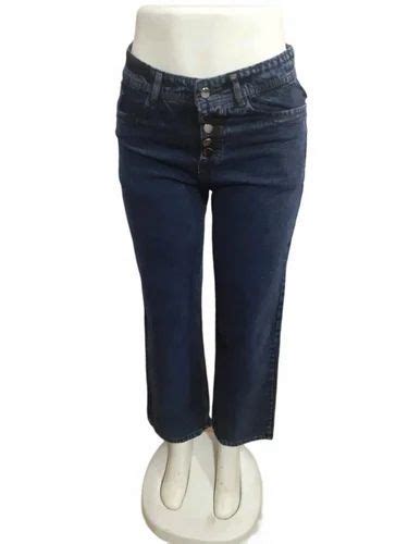 Regular Ladies Navy Blue Denim Jeans Button High Rise At Rs 400 Piece In New Delhi