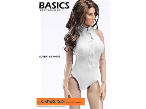 1 6 scale basics female spandex scuba swimsuit white