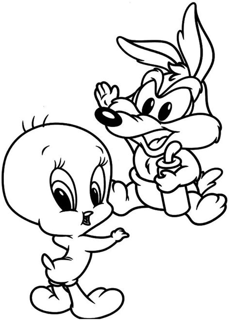 Print Coloring Image Momjunction Looney Tunes Tecknade Teckningar
