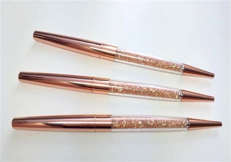 Rose Gold Pen Gold Crystal Pen Copper Crystal Pens Planner