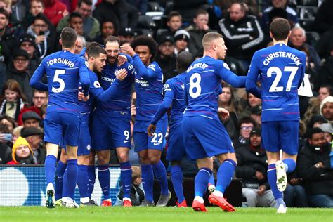 In 18 (72.00%) matches played at home was total goals (team and opponent) over 1.5 goals. Fulham 1-2 Chelsea result, Premier League 2019 report ...