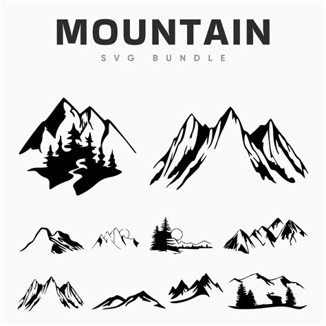 Mountain Svg Files Bundle 150 Designs Masterbundles