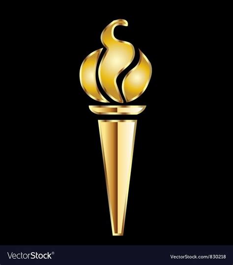 Golden Torch Flame Royalty Free Vector Image Vectorstock Affiliate